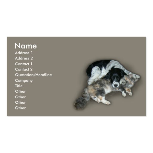 Cat & Dog Business Card Templates (front side)