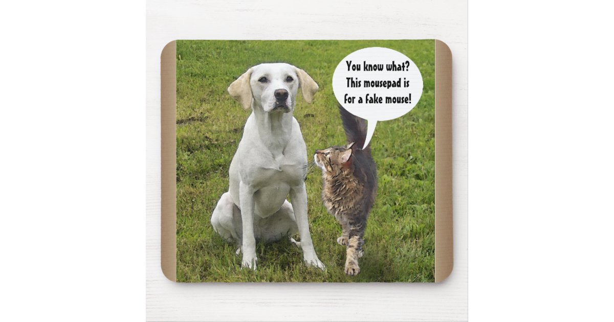 Cat & Dog talk Mouse Pad Zazzle