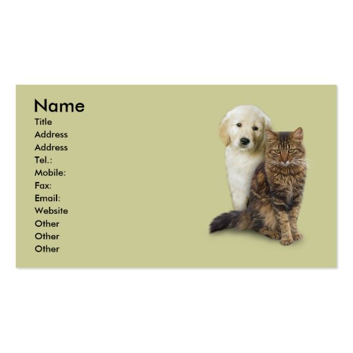 Cat & Dog (yes, I like dogs, too ;-) Business Card Templates (front side)