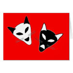 Cat Drama Masks Card
