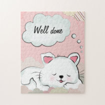 Cat Dreams with textures painted clouds puzzles