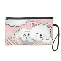 Cat Dreams with textures painted clouds bagettes bags