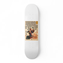 Cat dressed as a woman and octopus c. 1800's skate deck