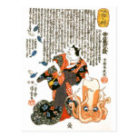 Cat Dressed As Woman With Octopus Postcard