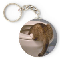 Cat Drinks Like a Dog KeyChain