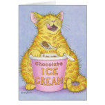CAT eating ice cream Greeting Card