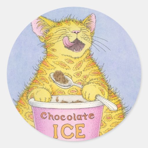 CAT eats ice cream Stickers