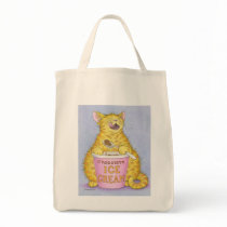 CAT enjoys ice cream Canvas Bags