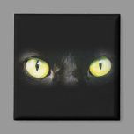 Cat Eyes, Black and Yellow Stare Fridge Magnets