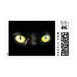 Cat Eyes, Black and Yellow Stare Stamp