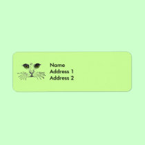 Cat Face Green Eyes Whiskers labels