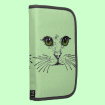 Cat Face Green Eyes Whiskers planners