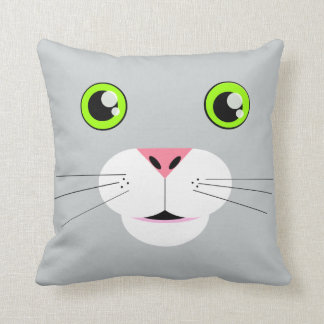 cat face throw pillow