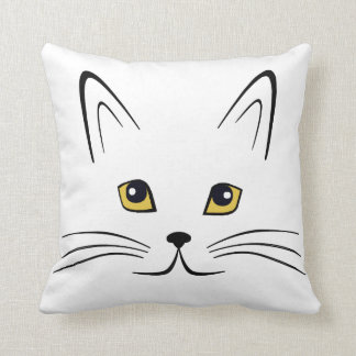 cat face throw pillow