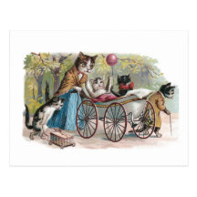Cat Family Outing Post Cards