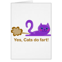 Cat fart - farting cat greeting card