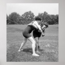 Cat Fight, early 1900s Print