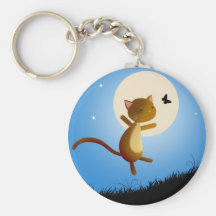 cat follow your dreams - keychain