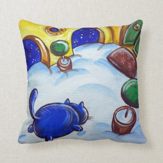 Cat Footprints In The Snow Throw Pillow