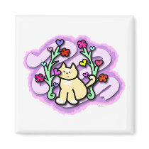 Cat Garden Filled with Love and Color magnets
