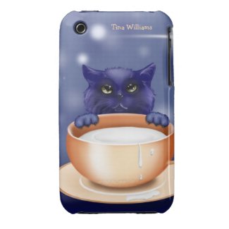 Cat Getting the Milk iPhone 3 Case
