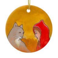 Cat girl animals fun unique pet lover art painting ornament