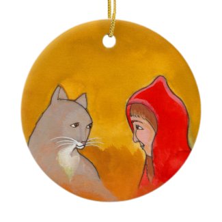 Cat girl animals fun unique pet lover art painting ornament