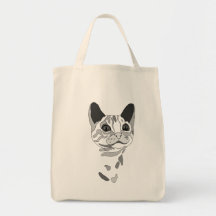 Cat Grocery Tote Bag