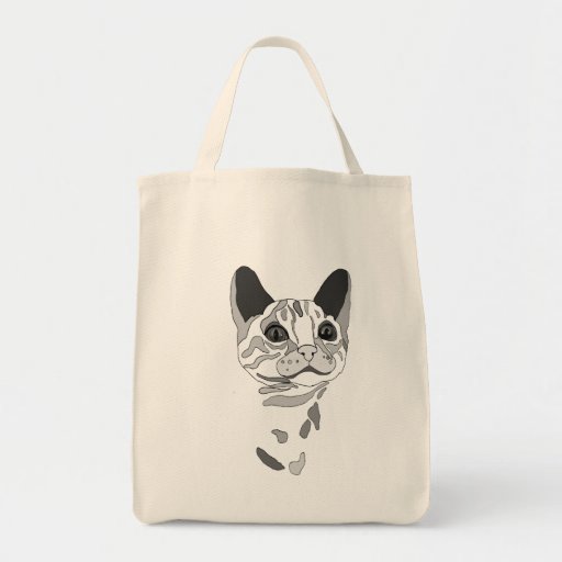 Cat Grocery Tote Bag