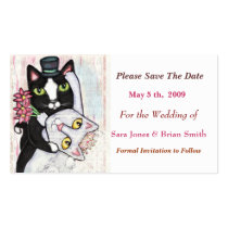 Cat Groom & Bride Save The Date Wedding Card profile cards by jamiecreates1 Cat Groom & Bride Save The Date Wedding Card profile cards