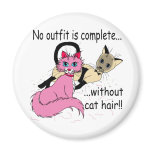 cat hair fridge magnet