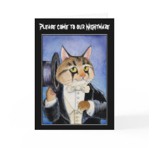 Cat Halloween invitation or greeting card