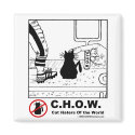 Cat hater magnet - football cartoon