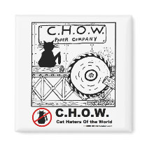 Cat hater magnet - sawmill cartoon by chowmember Cat hater magnet - sawmill cartoon