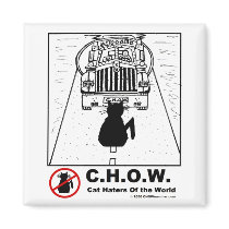 Cat hater magnet - truck cartoon by chowmember Cat hater magnet - truck cartoon