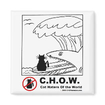 Cat haters surfing magnet by chowmember Cat haters surfing magnet