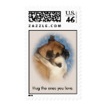 Cat Hugging Dog Postage Stamp