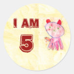 Cat in a Cornfield - I am 5 Sticker