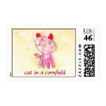 Cat in a Cornfield Postage Stamp