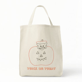 Cat in a pumpkin Halloween canvas bags bag