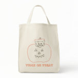 Cat in a pumpkin Halloween drawing canvas bags bags