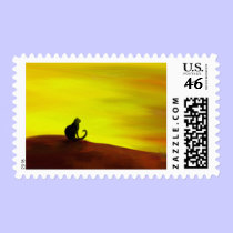 Cat in Autumn - Stamp stamps