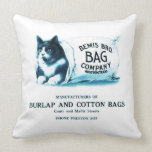 Cat in Bag Vintage Pillow