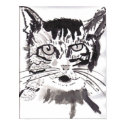 cat in black ink posters