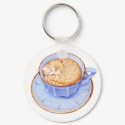 Cat in Coffee Keychain