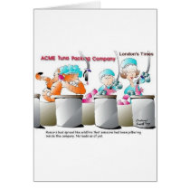 Cat In Fish Factory Funny Gifts & Collectibles cards by beardiethor123 Cat In Fish Factory Funny Gifts & Collectibles cards
