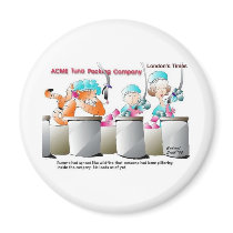 Cat In Fish Factory Funny Gifts & Collectibles magnets