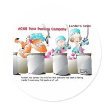 Cat In Fish Factory Funny Gifts & Collectibles stickers
