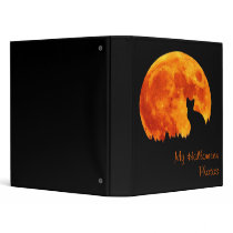Cat in full orange moon Avery Binder