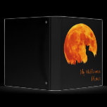 Cat in full orange moon Avery Binder